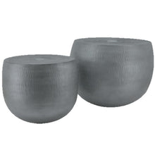 Load image into Gallery viewer, coffee table side table round grey small and large textured