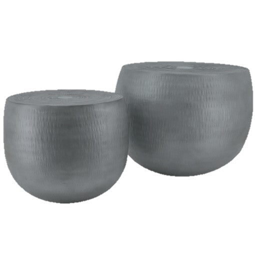 coffee table side table round grey small and large textured