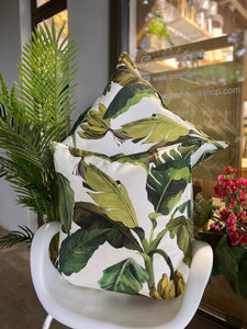 Outdoor scatter cushions - Green Banana Leaves