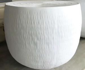 coffee table white resin round textured surface