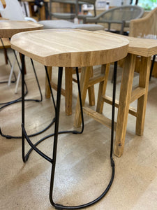 Wood on metal frame counter stool